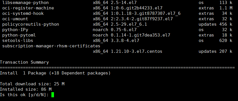 yum update docker